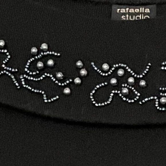 PRICE DROP! Black Knit Sweater with Beaded Collar - Picture 3 of 5